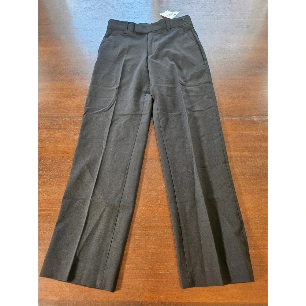 Calvin Klein Dress Pants Kids Size 12 Black Slim Fit Flat Front Stretch NWT